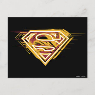 Cartão Postal Superman S-Shield   Logotipo Amarelo e Vermelho