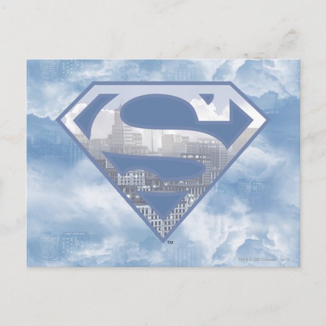 Cartão Postal Superman S-Shield | Logotipo azul claro (Frente)