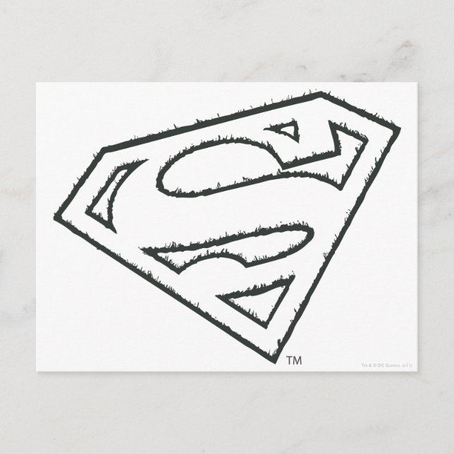Cartão Postal Superman S-Shield | Logotipo Grunge para Sideways (Frente)