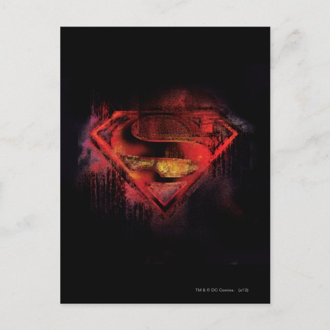 Cartão Postal Superman S-Shield | Logotipo pintado (Frente)