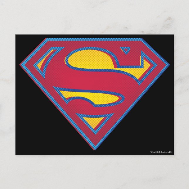 Cartão Postal Superman S-Shield | Logotipo ponto (Frente)