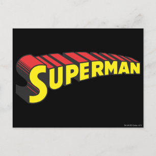 Cartão Postal Superman   Yellow Red Letters Logo