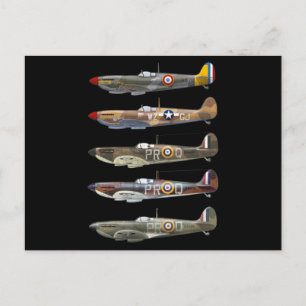 Cartão Postal SuperMarine Spitfire é um combatente britânico do 