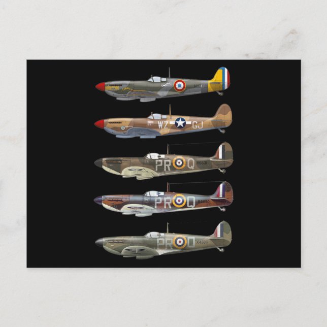 Cartão Postal SuperMarine Spitfire é um combatente britânico do  (Frente)
