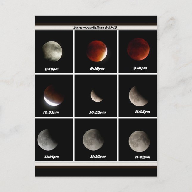 Cartão Postal Supermoon & Eclipse (Frente)