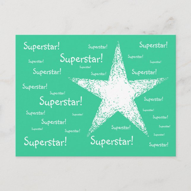 Cartão Postal Superstar! | Turquesa (Frente)