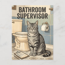 Supervisor do Banheiro Gato Engraçado Humor do Vas