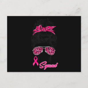 Cartão Postal Suportar Cancer da Mama do Guerreiro Rosa-Rosa-Tro