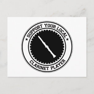 Cartão Postal Suportar Seu Clarinet Local