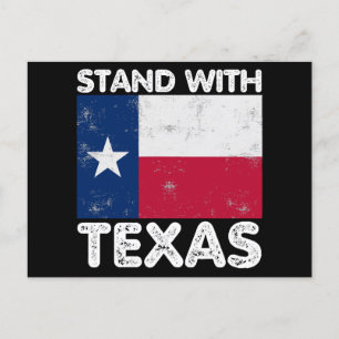 Cartão Postal Suporte para Texas I Stand com Texas Texan Flag