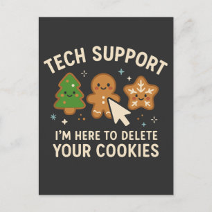 Cartão Postal Suporte Técnico Natal Excluir Cookies Fofo