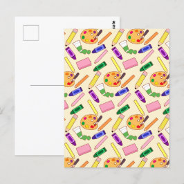 Cartão Postal Suprimentos Coloridos De Arte