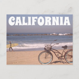 Cartão Postal Surf Bicycle California Beach