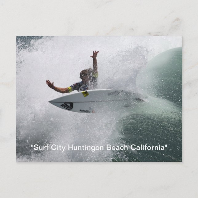Cartão Postal , "Surf City Huntingon Beach California" (Frente)