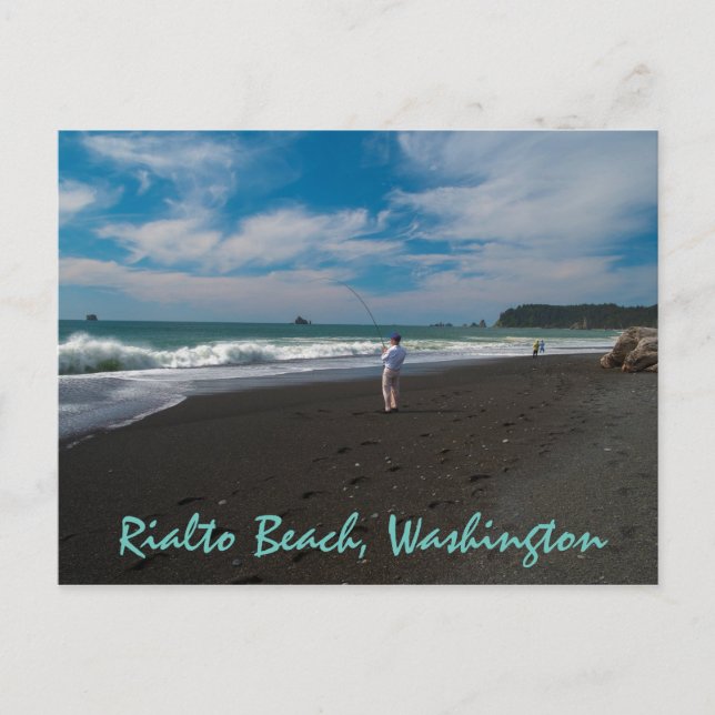 Cartão Postal Surf fishers Rialto Beach, Washington (Frente)
