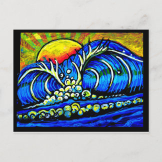 Cartão Postal surf no pôr do sol