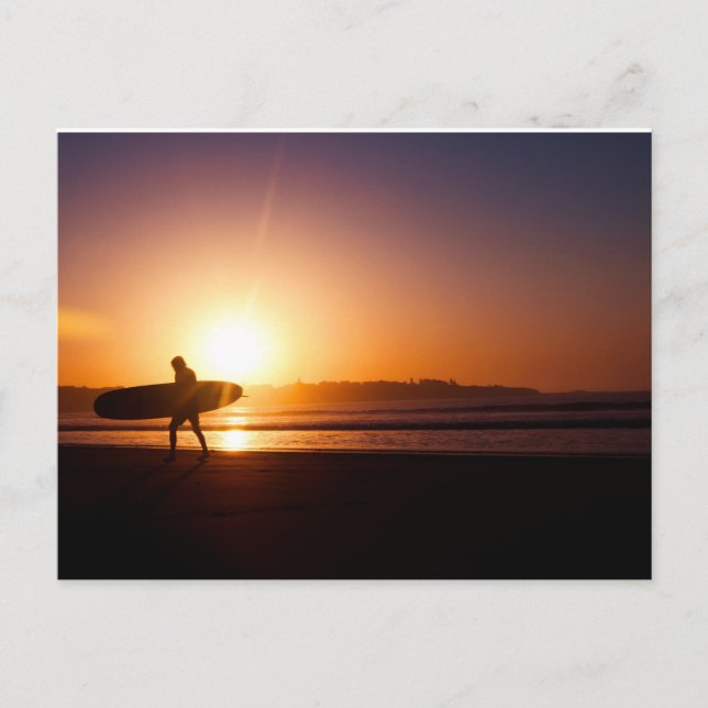 Cartão Postal Surf no pôr do sol (Frente)