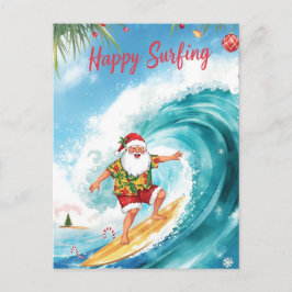 Cartão Postal Surfando o Natal com o PAPAI NOEL 