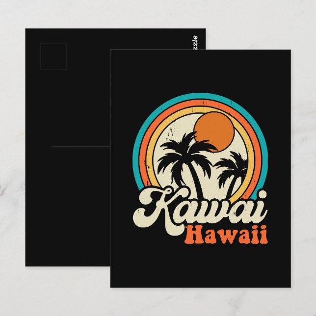 Cartão Postal Surfar Kawaii Havaí (Frente/Verso)