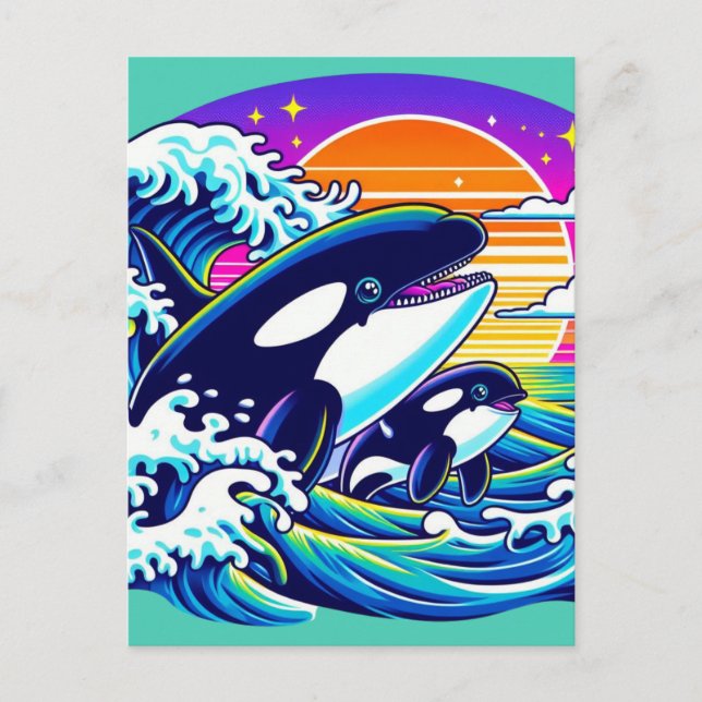 Cartão Postal Surfar nas ondas (Frente)
