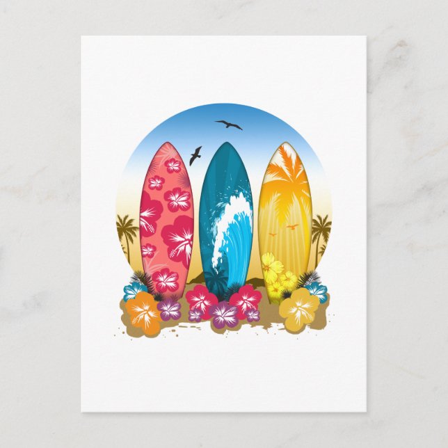 Cartão Postal Surfboard Beach (Frente)