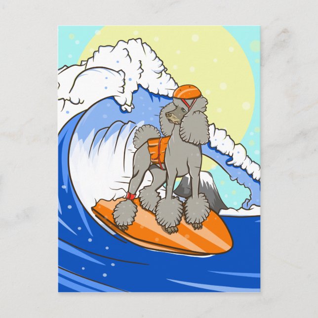 Cartão Postal Surfe de vassoura-de-cartoon (Frente)