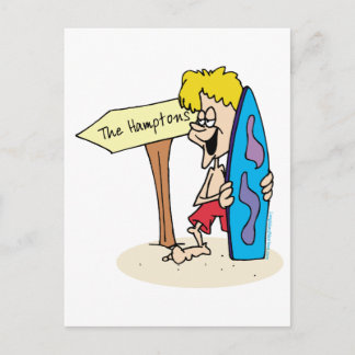 Cartão Postal Surfer Dude The Hamptons