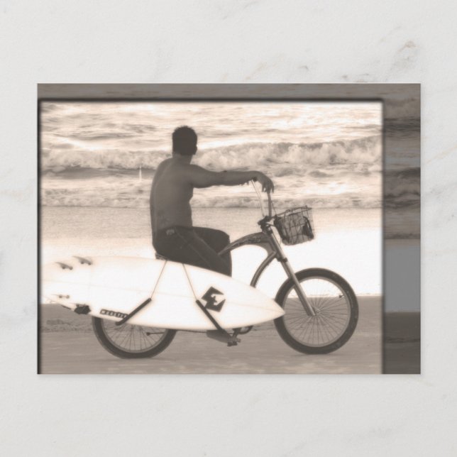 Cartão Postal Surfer em Bike (Frente)