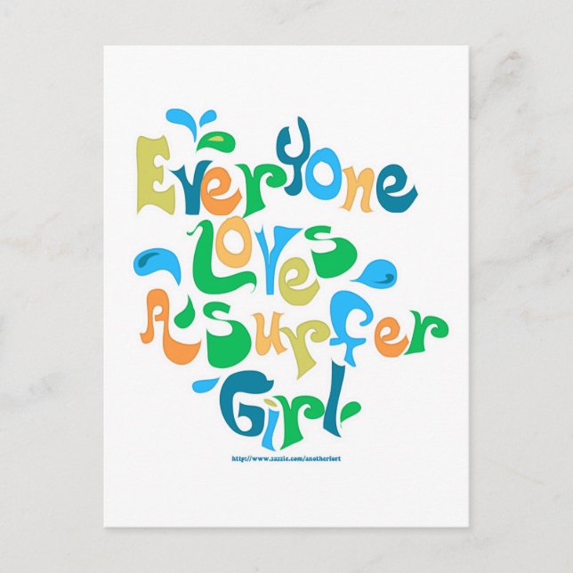 Cartão Postal Surfer Girl (Frente)