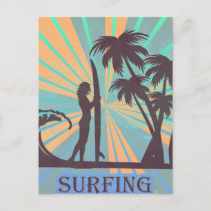 Cartão Postal Surfer Girl