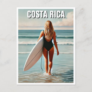 Cartão Postal Surfer Girl Costa Rica