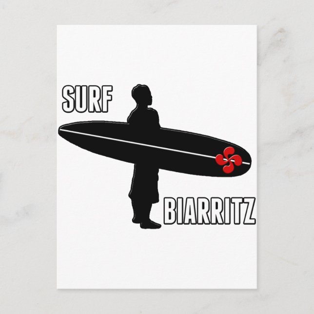 Cartão Postal Surfeur Biarritz Basque (Frente)