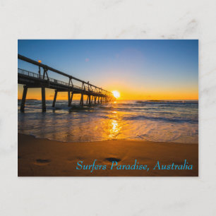 Cartão Postal Surfista Jetty Paradise no Sunrise Cartão-postal