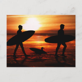 Cartão Postal Surfistas do Pôr do Sol