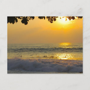 Cartão Postal Surfistas em Reflexões Sunshine no Sunset