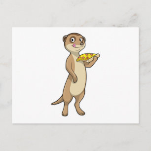 Cartão Postal Suricata com Pizza