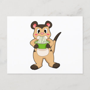 Cartão Postal Suricata com Ramen