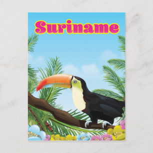 Cartão Postal Suriname paraíso sul-americano pôster de viagem