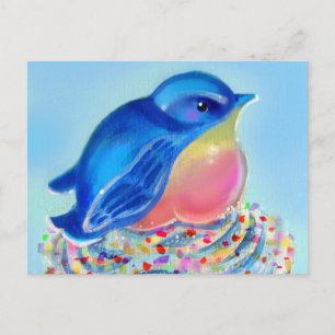 Cartão Postal Surpresa do Cupcake Bluebird