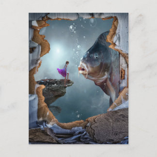 Cartão Postal Surreal Fantasia paisagem