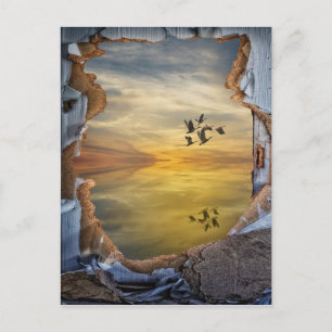 Cartão Postal Surreal Fantasia paisagem