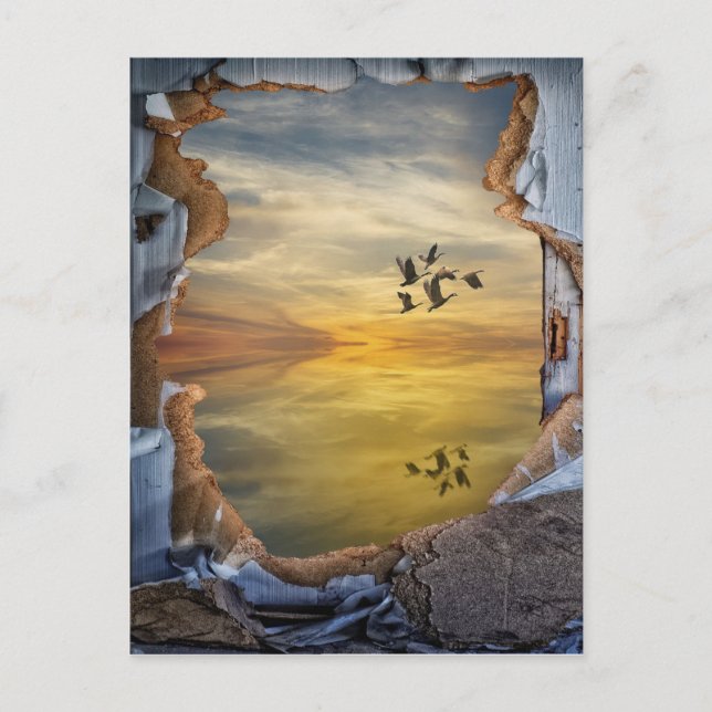 Cartão Postal Surreal Fantasia paisagem (Frente)