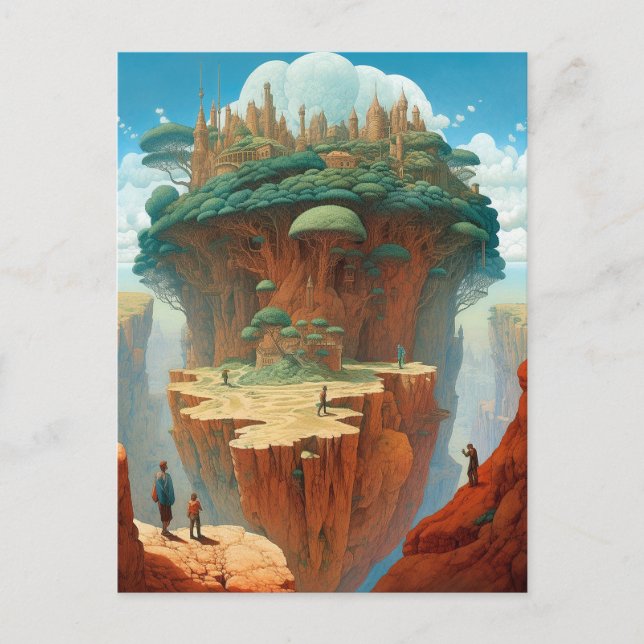 Cartão Postal Surreal Fantasy City in USA (Frente)