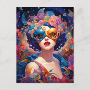 Cartão Postal Surreal Lady Fantasy Art