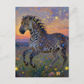 Cartão Postal Surreal leopard horse hybrid 