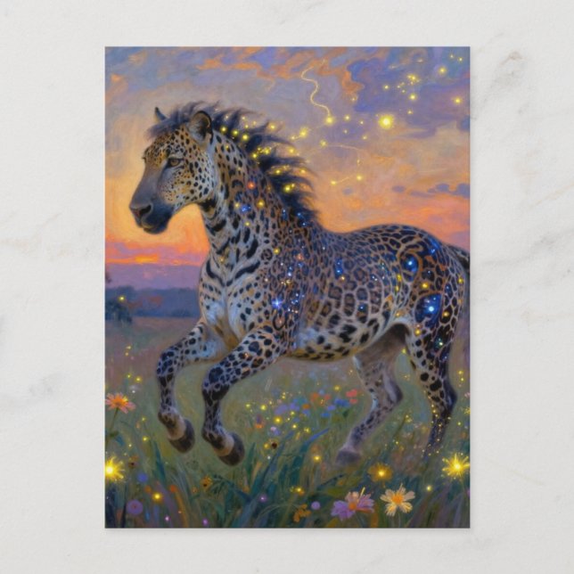 Cartão Postal Surreal leopard horse hybrid  (Frente)