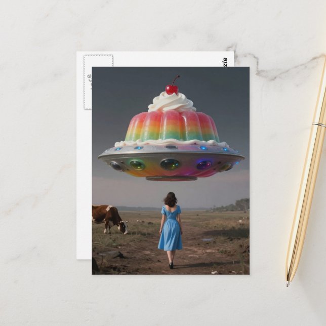 Cartão Postal Surreal Rainbow Sweet Treat (Frente/Verso In Situ)