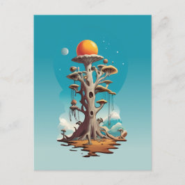 Cartão Postal Surreal Tree in Fantasy Biome