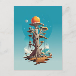 Cartão Postal Surreal Tree in Fantasy Biome
