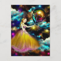 Surreal Vintage Ouro Gown Balloon Girl